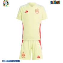 Camisa de Futebol Espanha Equipamento Secundário Infantil Europeu 2024 Manga Curta (+ Calças curtas)